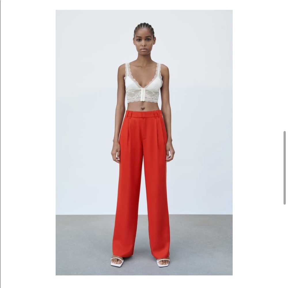 Zara Full Length Pants - Red
